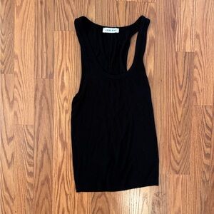 Anine Bing black ribbed tank top size XS